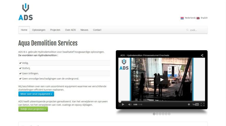 Oorspronkelijke meertalige website van ADS Beton uit het portfolio van WordPress Website Design
