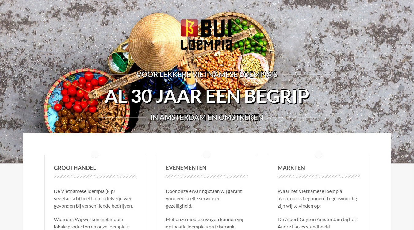Oorspronkelijke WordPress website van Bui Loempia in Uitgeest