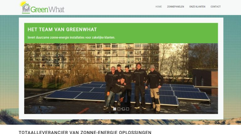 Oorspronkelijke vernieuwde website van GreenWhat