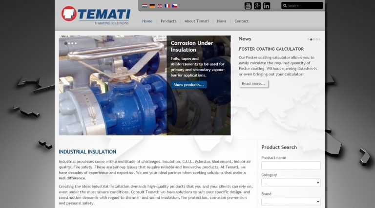 Oorspronkelijke website van Temati in vijf talen